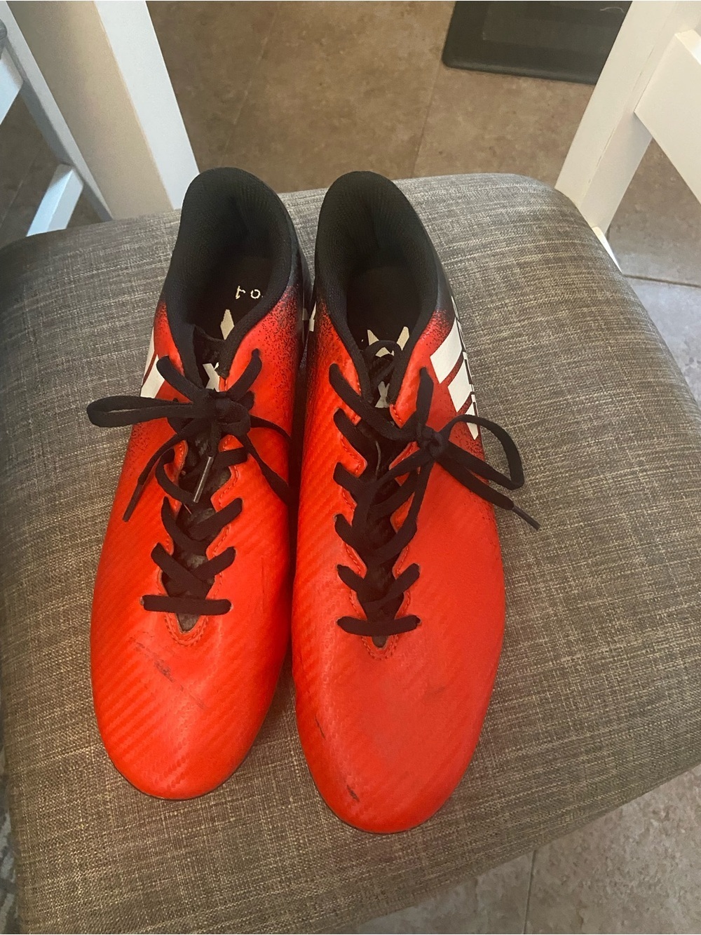 adidas Men’s Red and Black Athletic Cleats - Picture 3 of 5